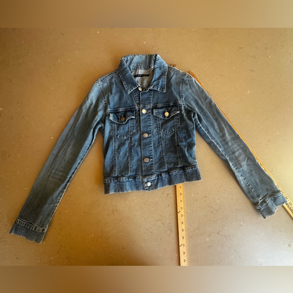Theory Distressed Jean Denim Jacket Small S